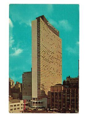 Hotel Americana New York City Postcard 1969 Vertical Tower Vintage Ephemera USA